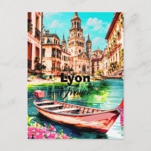Lyon Frankrijk Reisansichtkaart, Lyon Ansichtkaart Briefkaart