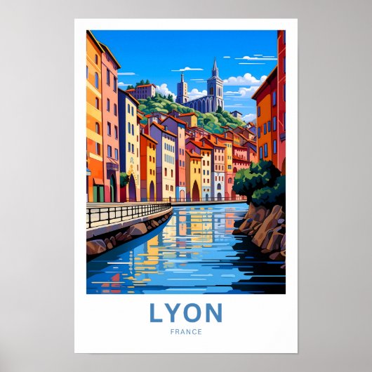 Lyon Frankrijk Reisprint Poster (Voorkant)