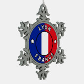Lyon Frankrijk Tin Sneeuwvlok Ornament (Links)