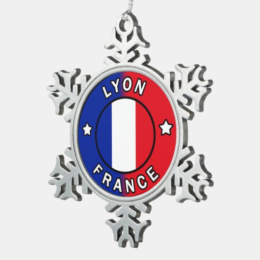 Lyon Frankrijk Tin Sneeuwvlok Ornament (Rechts)