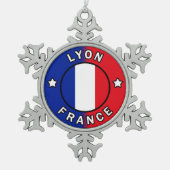 Lyon Frankrijk Tin Sneeuwvlok Ornament (Voorkant)