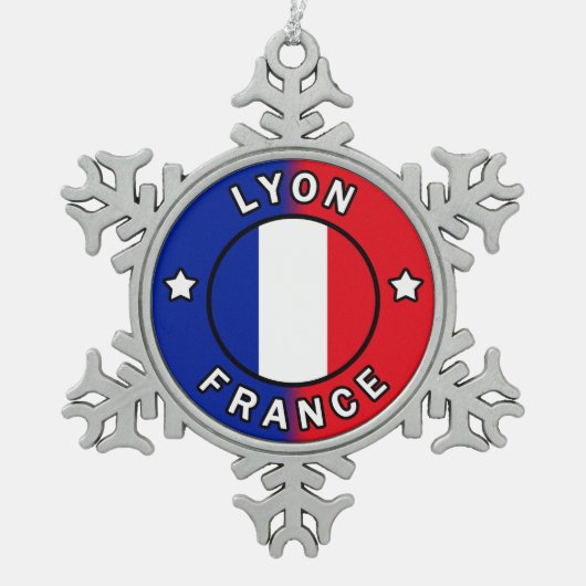 Lyon Frankrijk Tin Sneeuwvlok Ornament (Voorkant)