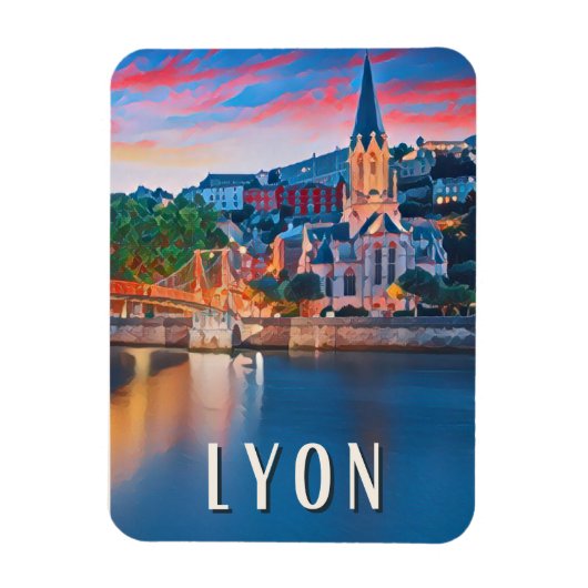Lyon Photo Vintage Magneet (Verticaal)