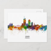 Lyon SKYLINE Briefkaart (Voorkant / Achterkant)