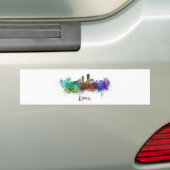 Lyon skyline in watercolor bumpersticker (Op auto)