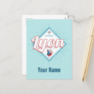 Lyon stad Frankrijk retro roster  souvenir Feestdagenkaart