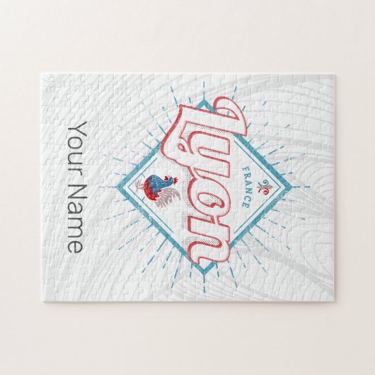 Lyon stad Frankrijk retro roster souvenir Legpuzzel (Horizontaal)