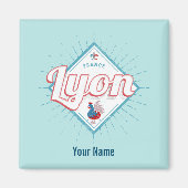 Lyon stad Frankrijk retro roster  souvenir Magneet (Voorkant)