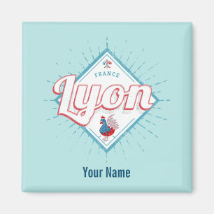 Lyon stad Frankrijk retro roster  souvenir Magneet