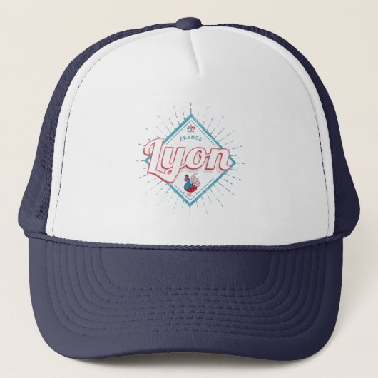 Lyon stad Frankrijk retro roster  souvenir Trucker Pet (Voorkant)