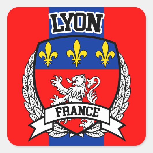 Lyon Vierkante Sticker (Voorkant)