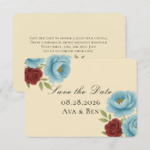 Lyons Blue Peony & Red Rose Bewaar de datum (Voorkant / Achterkant)