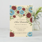 Lyons Blue Peony & Red Roses Brunch & Bubbly Kaart (Staand voorkant)