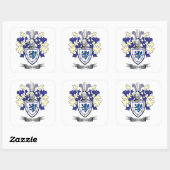 Lyons Family Crest Wapenschild Vierkante Sticker (Vel)