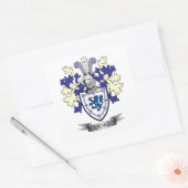 Lyons Family Crest Wapenschild Vierkante Sticker (Envelop)