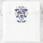 Lyons Family Crest Wapenschild Vierkante Sticker (Tas)