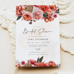 LYRA Bohemian Burgundy Herfst Floral Vrijgezellenf Kaart
