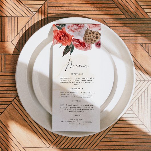 LYRA Bohemian Fall Floral Diner Cartes de menu