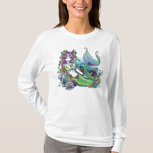 "Lyra" Rainbow Zee Scape Mermaid Shirt (Voorkant)