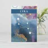 Lyra Table Sign Celestial Waterverf Thema Kaart (Staand voorkant)