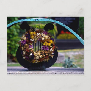 Lyre met bloemen briefkaart