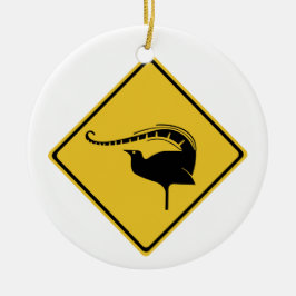 Lyrebird Crossing, Traffic Warning Sign, Australië Keramisch Ornament