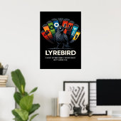 Lyrebird Reality Mimicry Art Poster (Thuiskantoor)