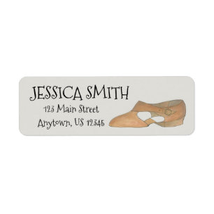 Lyrical Tan Modern Dance Teacher Shoe Personalized Etiket