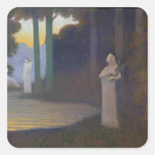 Lyricisme in het bos, 1910 vierkante sticker