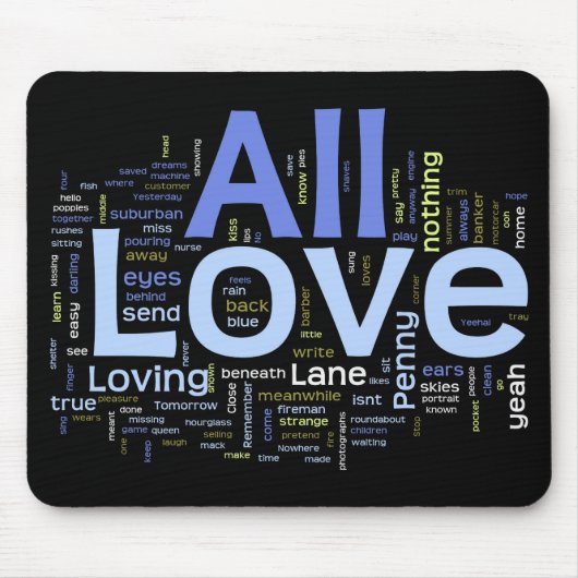 Lyrics Mousepad Muismat (Voorkant)