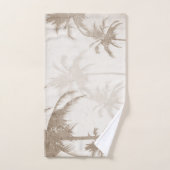 Lyrique Vintage Sepia Palmiers tropicaux Oiseaux (Serviette à main)