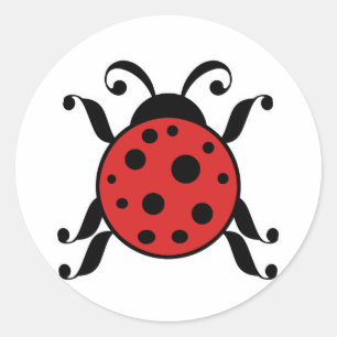 Lyrisch lieveheersbeestje ronde sticker