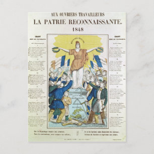 lyrische plaat voor een nummer gewijd aan de briefkaart