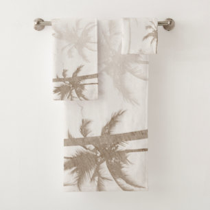 Lyrische  Sepia Tropische Palms Bad Handdoek