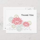 Lys à eau peint - merci carte postale (Devant / Derrière)