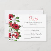 Lys à fleurs rouges canneberges - Mariage RSVP (Devant)