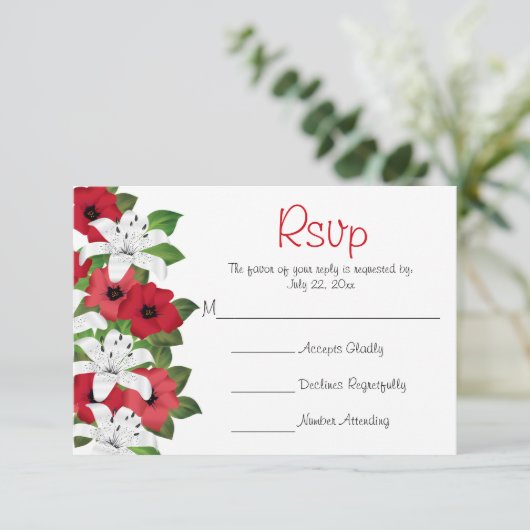 Lys à fleurs rouges canneberges - Mariage RSVP (Debout devant)