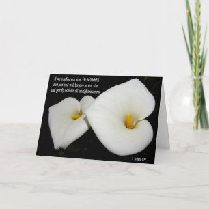 Lys avec carte de pâques des écritures