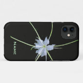 Lys blanc sur étui d'iPhone noir (Dos (Horizontal))