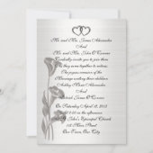 Lys calla à l'air satiné faire-part de mariage (Devant)