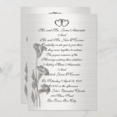 Lys calla à l'air satiné faire-part de mariage (Devant / Derrière)