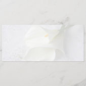 lys calla blanche sur lin carte menu mariage (Dos)