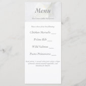 lys calla blanche sur lin carte menu mariage (Devant)