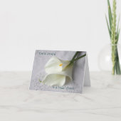 lys calla blanche sur lin nuptiale invitation de d (Devant)