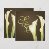 Lys calla sur invitations de mariage café (Devant / Derrière)