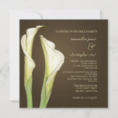 Lys calla sur invitations de mariage café (Dos)