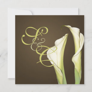 Lys calla sur invitations de mariage café