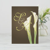 Lys calla sur invitations de mariage café (Debout devant)