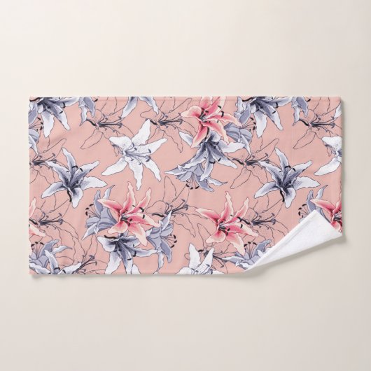 Lys colorés motif (Serviette à main)