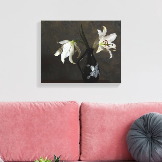 lys dans un vase enveloppé impression de toile (Insitu(Salon))